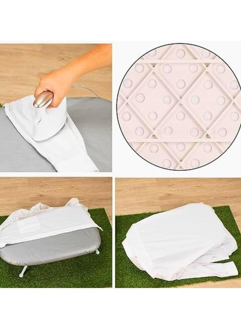 طاولة كي على سطح الطاولة، طاولة كي محمولة قابلة للطي ، محطة كي صغيرة موفرة للمساحة للمنزل والسفر بغطاء مقاوم للحرارة بالوان عشوائية - Image 5